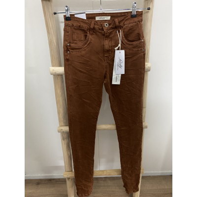 Jewelly baggy jeans cognac JW22119-9