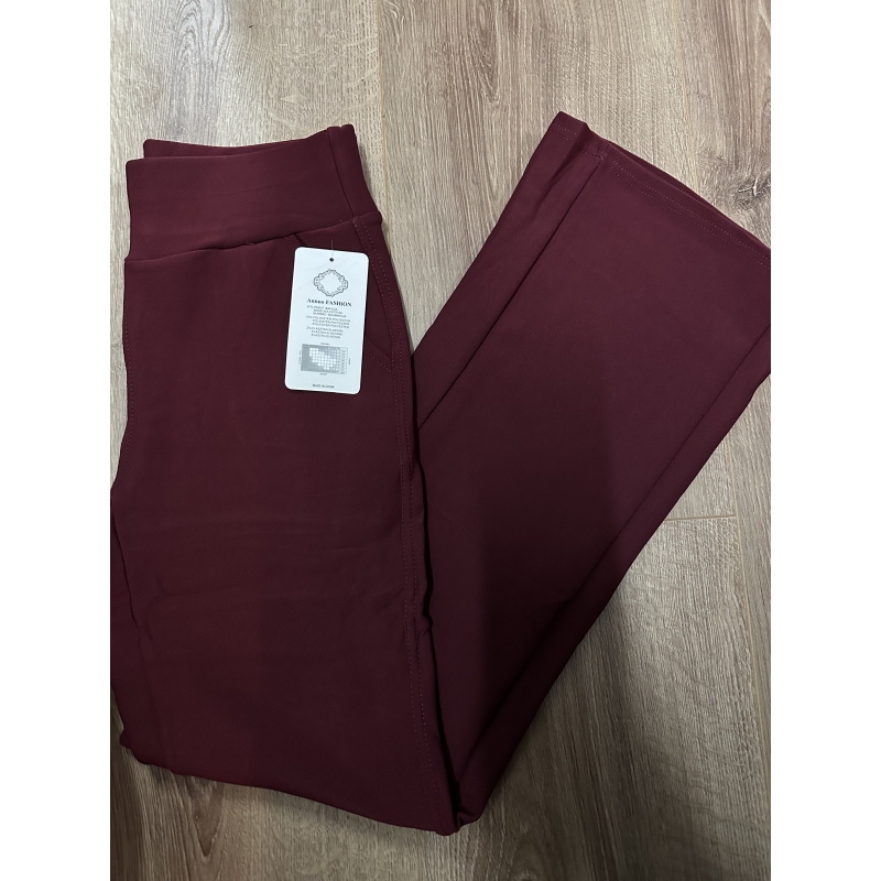 Comfy stretch broek bordeaux flared R227