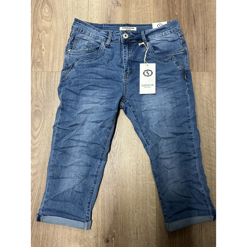 Karostar 3/4 broek blauw denim KC8078
