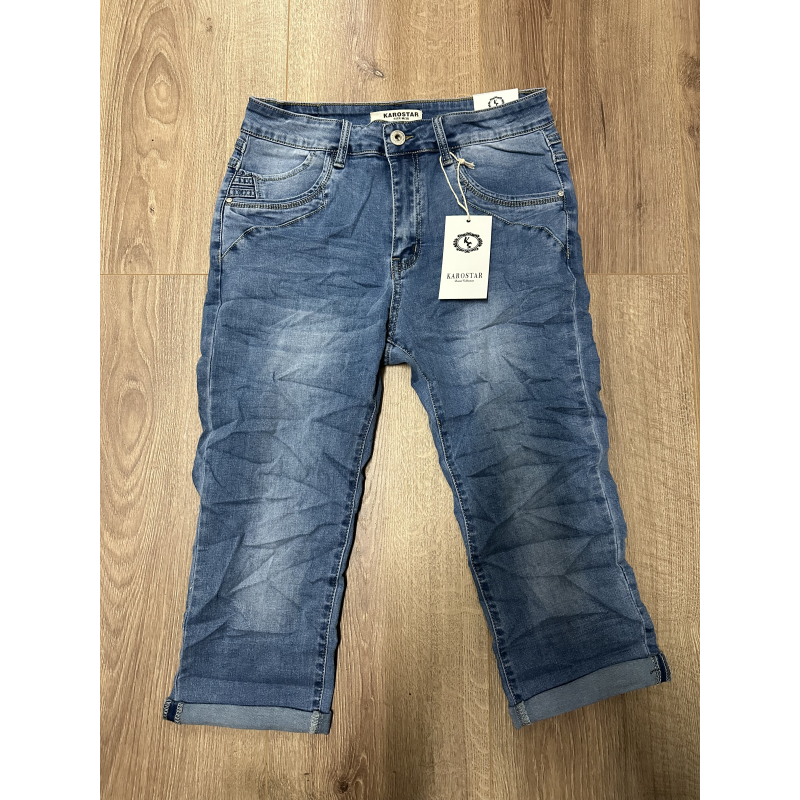 Karostar 3/4 broek blauw denim KC8114