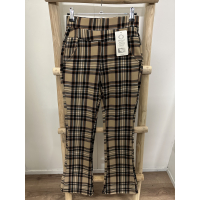 Comfy stretch broek camel streep flared R227