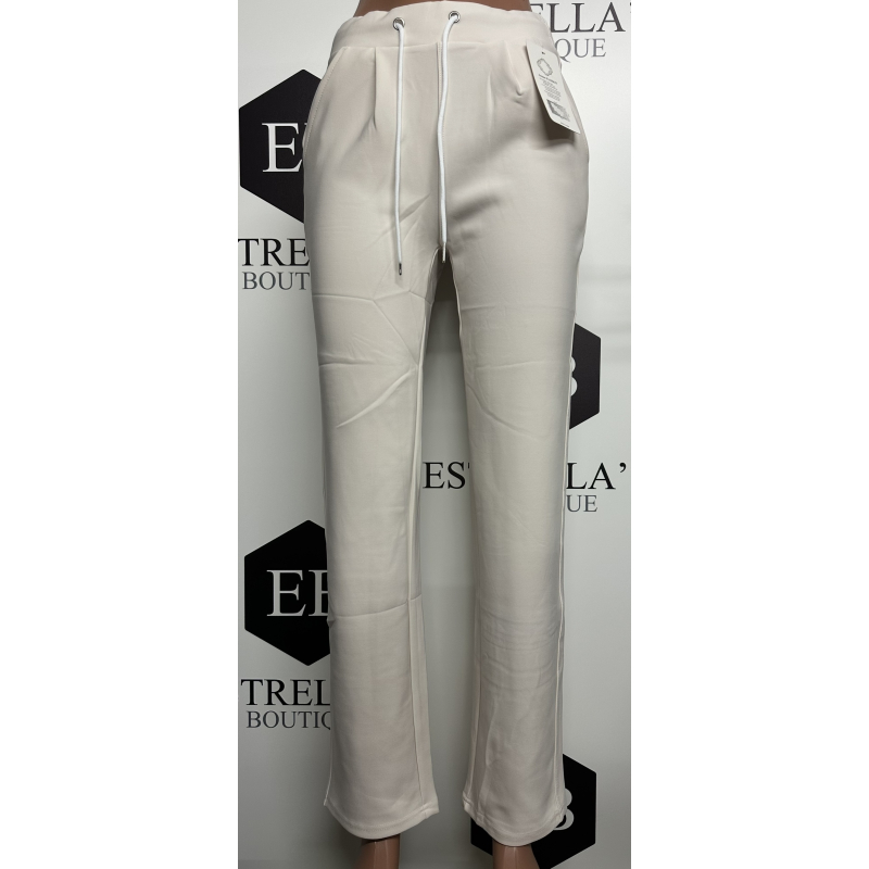 Comfy broek off white rechte pijp R238-1