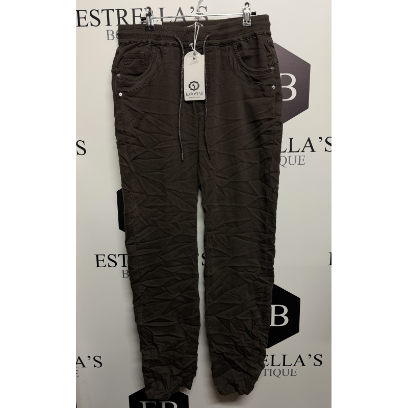 Karostar jog denim bruin K3051-7