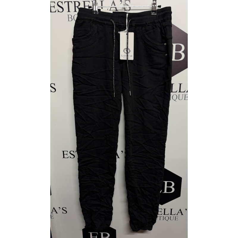 Karostar jog denim zwart K3051-1