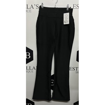 Comfy stretch broek flared zwart R227